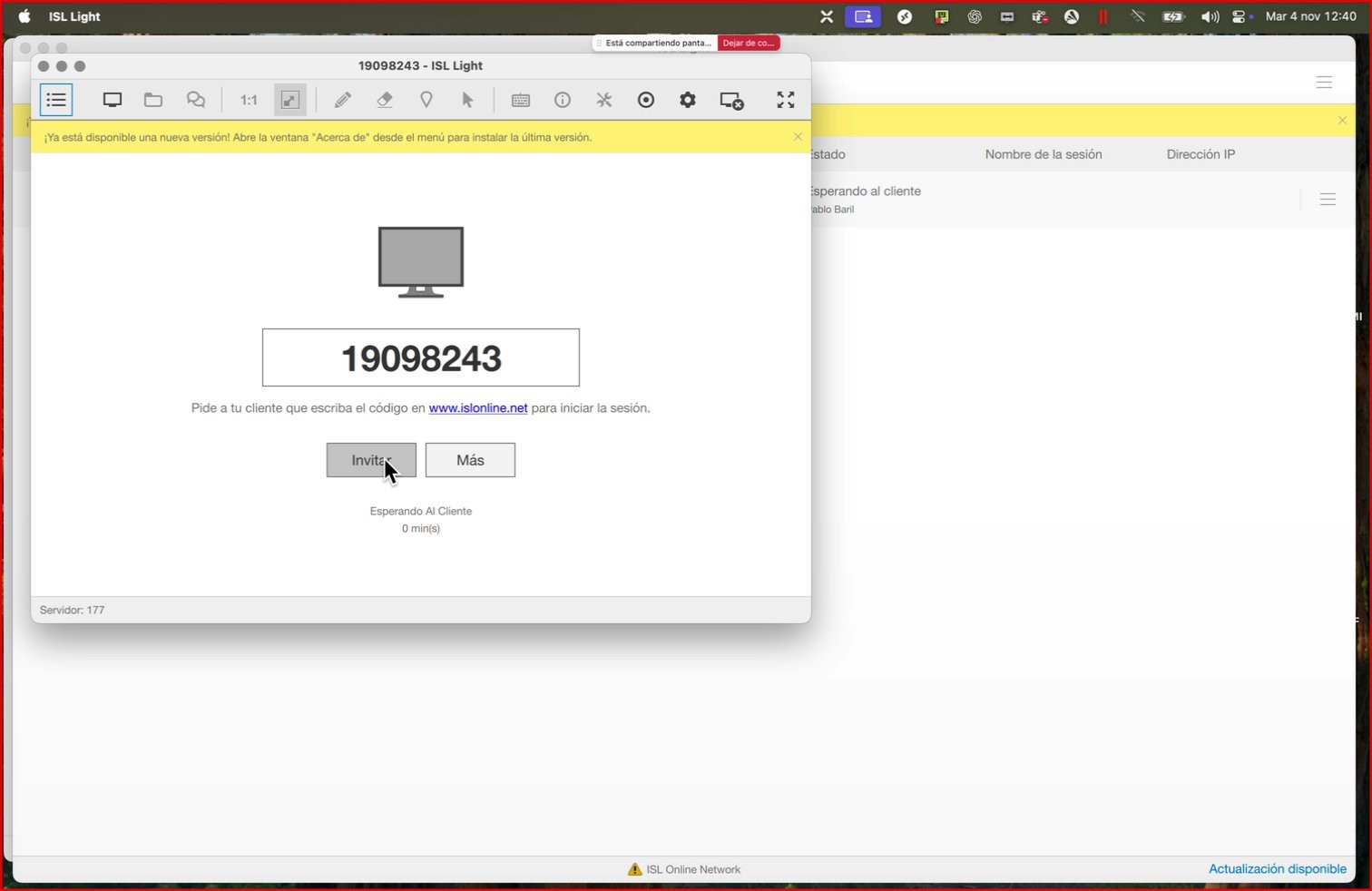 Captura para el paso: Invitar al cliente